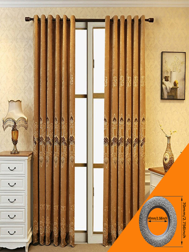 2 Pieces Elegant European Blackout Curtains