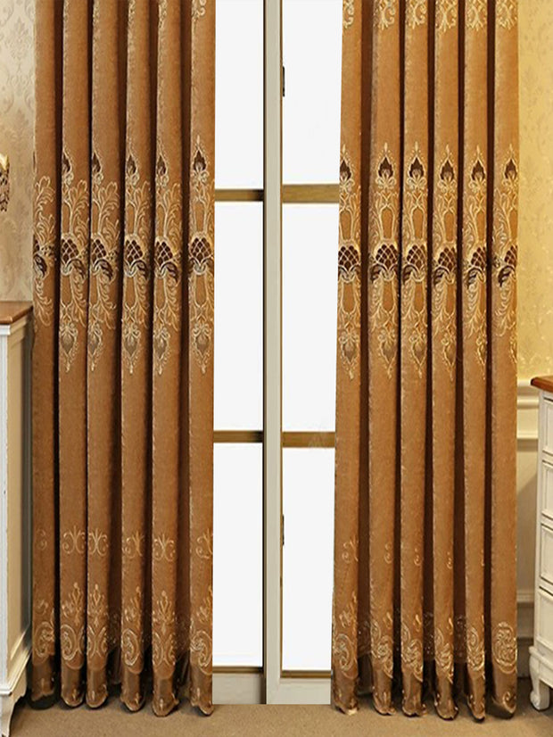 2 Pieces Elegant European Blackout Curtains