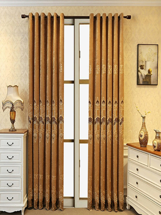 2 Pieces Elegant European Blackout Curtains