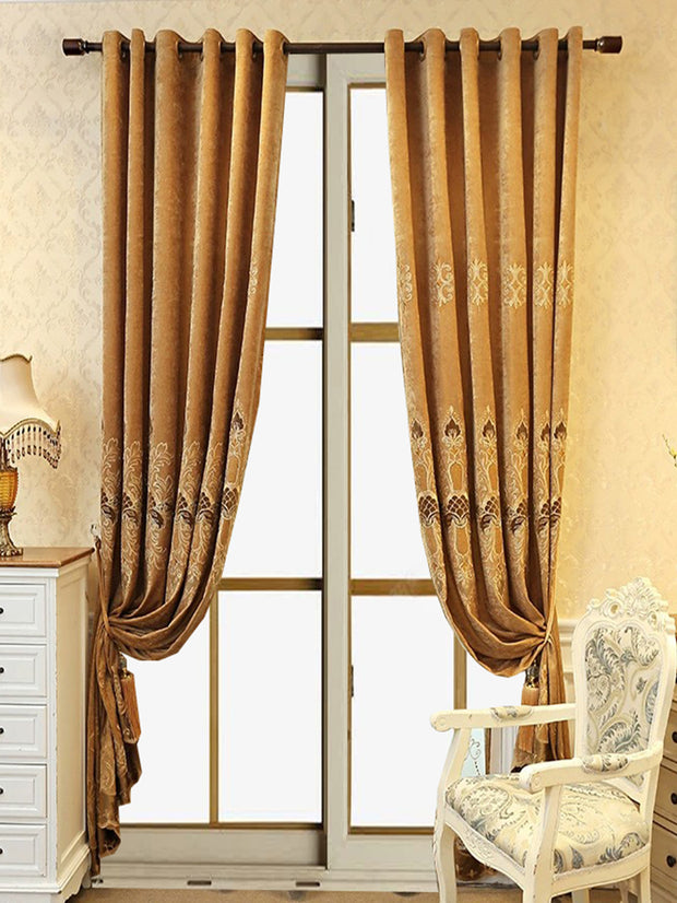 2 Pieces Elegant European Blackout Curtains