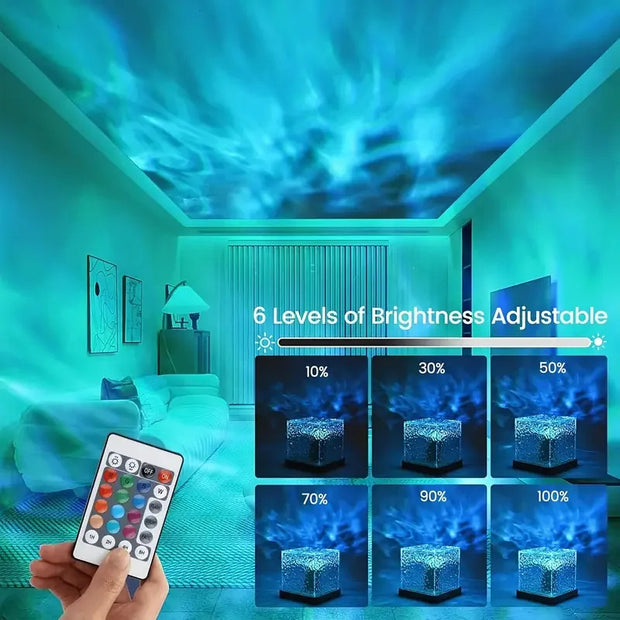 16 Color Dynamic Rotating Water Wave Projector